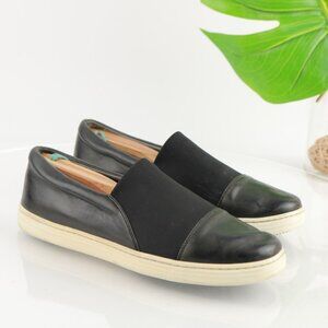 Via Spiga Womens Raine Slip On Shoe Size 7.5 Black Leather Elastic Top Casual